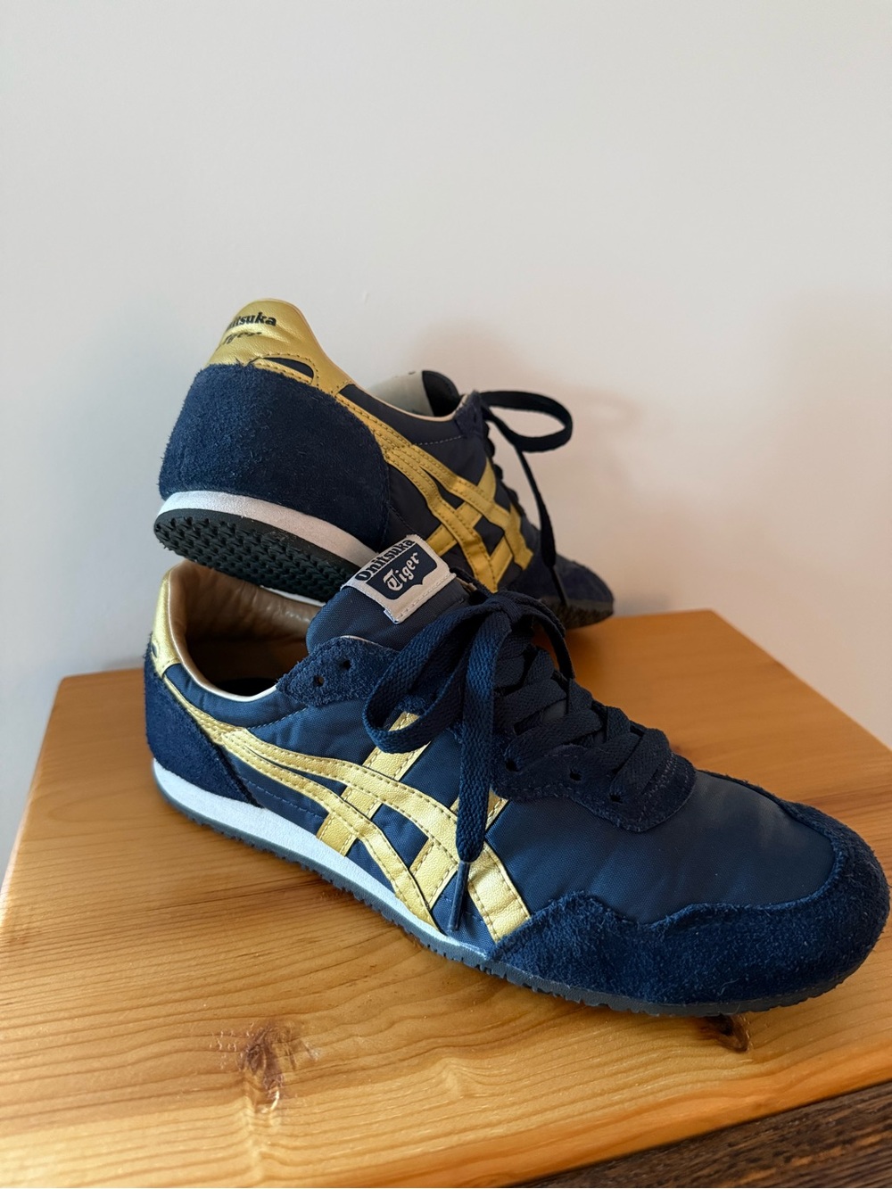 Onitsuka Tiger by ASICS Navy with Gold Sneakers